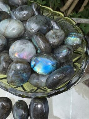 3 Polished Labradorite Stones with Flash